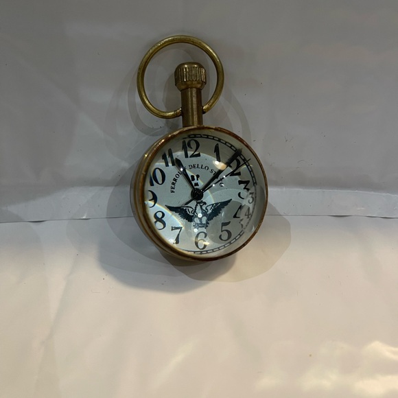 Vintage Ferrouif Dello Stato Paperweight Clock